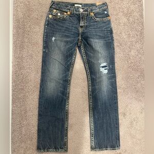 True Religion Ricky Relaxed Straight Blue Jeans